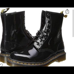 New without box Dr. Martens black patent boots.